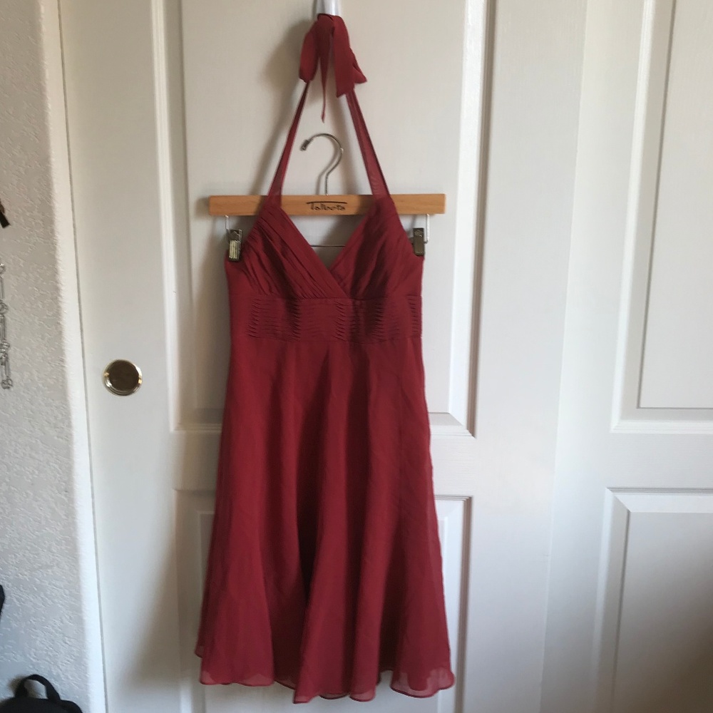 BCBG MaxAzria Pink Chiffon Halter Dress